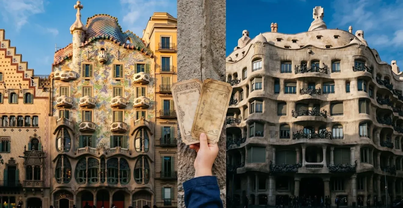 Contraste architectural entre la Casa Batlló colorée et La Pedrera minérale à Barcelone